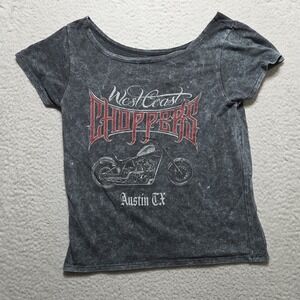 West Coast Choppers Off-the-Shoulder Top Women's Size Medium Black